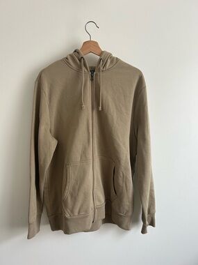 George Men's Zip-Up Hoodie in Taupe